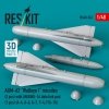 RESKIT RS48-0562 AGM-62 Walleye I missiles (2 pcs) with AN/AWG-16 data link pod (1 pcs) (A-4, A-6, A-7, F-4, F/A-18) (3D Printed) (1/48)